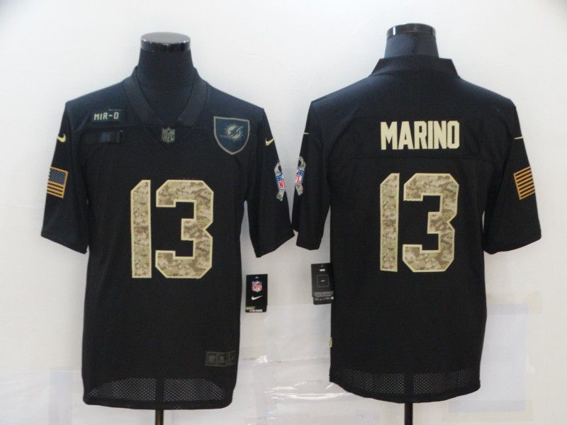 Men Miami Dolphins 13 Marino Black camo Lettering 2020 Nike NFL Jersey